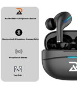 Radalifestyle Air 7 Wireless Bluetooth TWS In Ear Earbuds With ENC & Low Latency Black